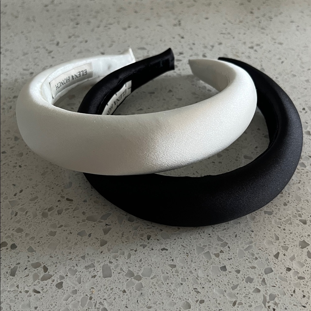 Elena Honch Padded Satin Headband Set - Silver & Black - Picture 2 of 4